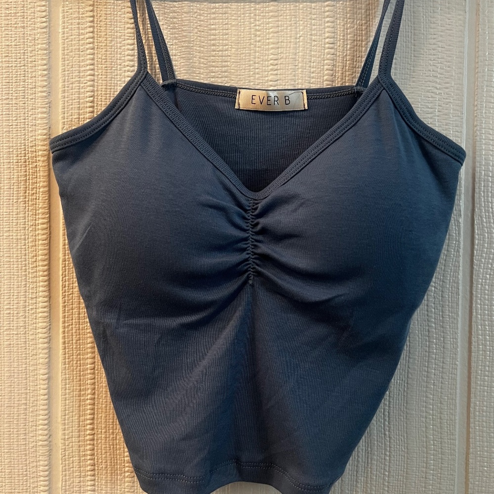 Blue padded tank top